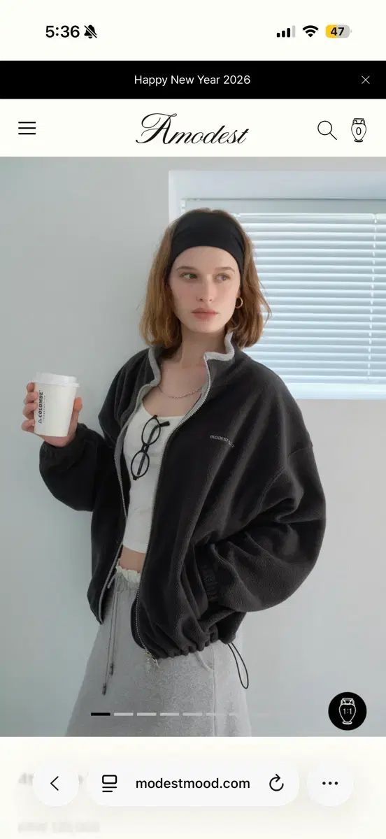 モデストムード ベース フリース チャコール