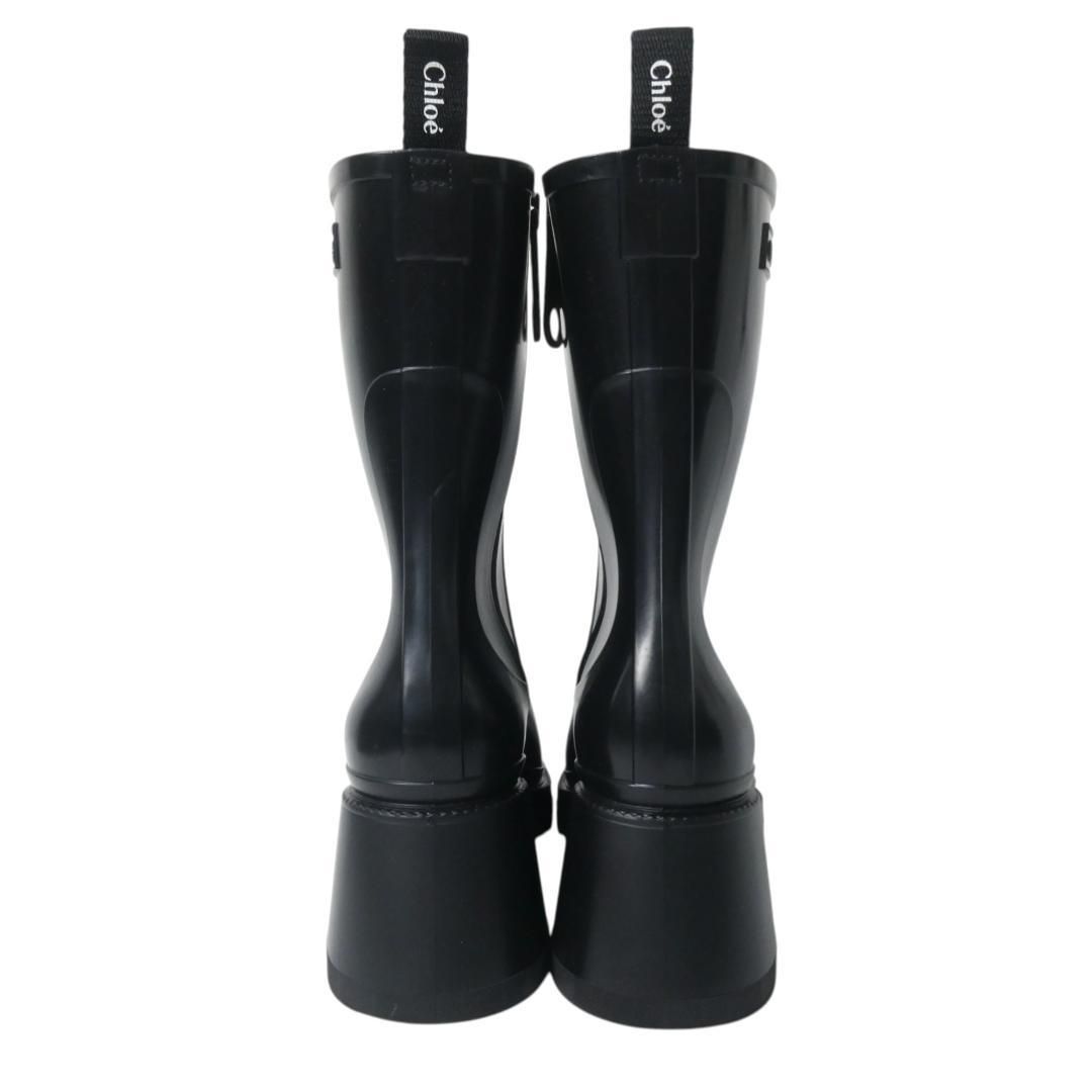 新品同様 Chloe クロエ サイズ38 約25㎝ ラバー ロゴ サイドジップ