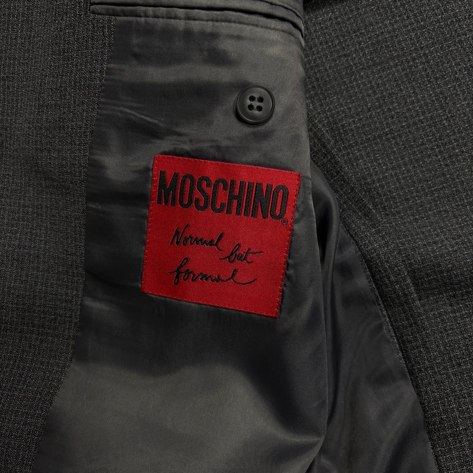MOSCHINO ウールテーラードジャケット グレー 48R - メルカリ