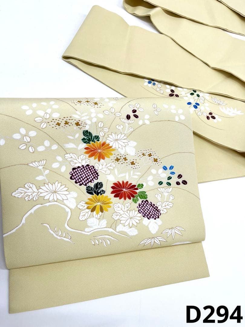 白木染匠 御所解き文様 九寸名古屋帯 手描き 未使用品 正絹 D294