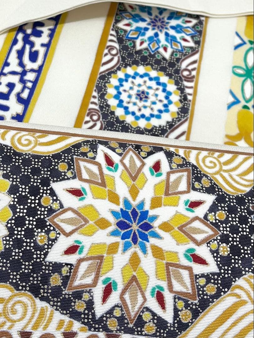 白木染匠 京友禅 九寸名古屋帯 手描き ♥品 正絹 D 293