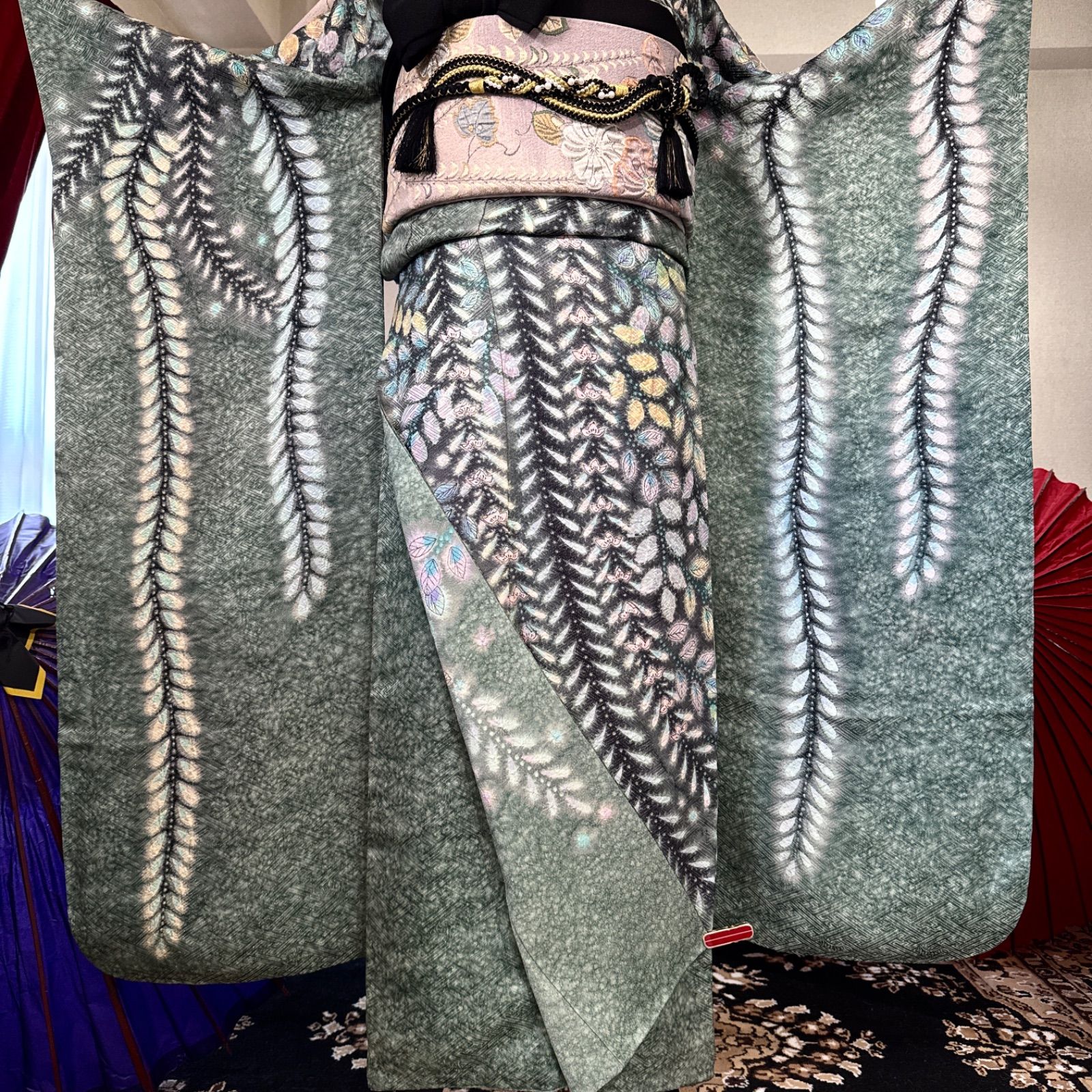 豪華振袖フルセット(6点)・袋帯・半衿・重ね衿・やまと誂製・絞り・銀