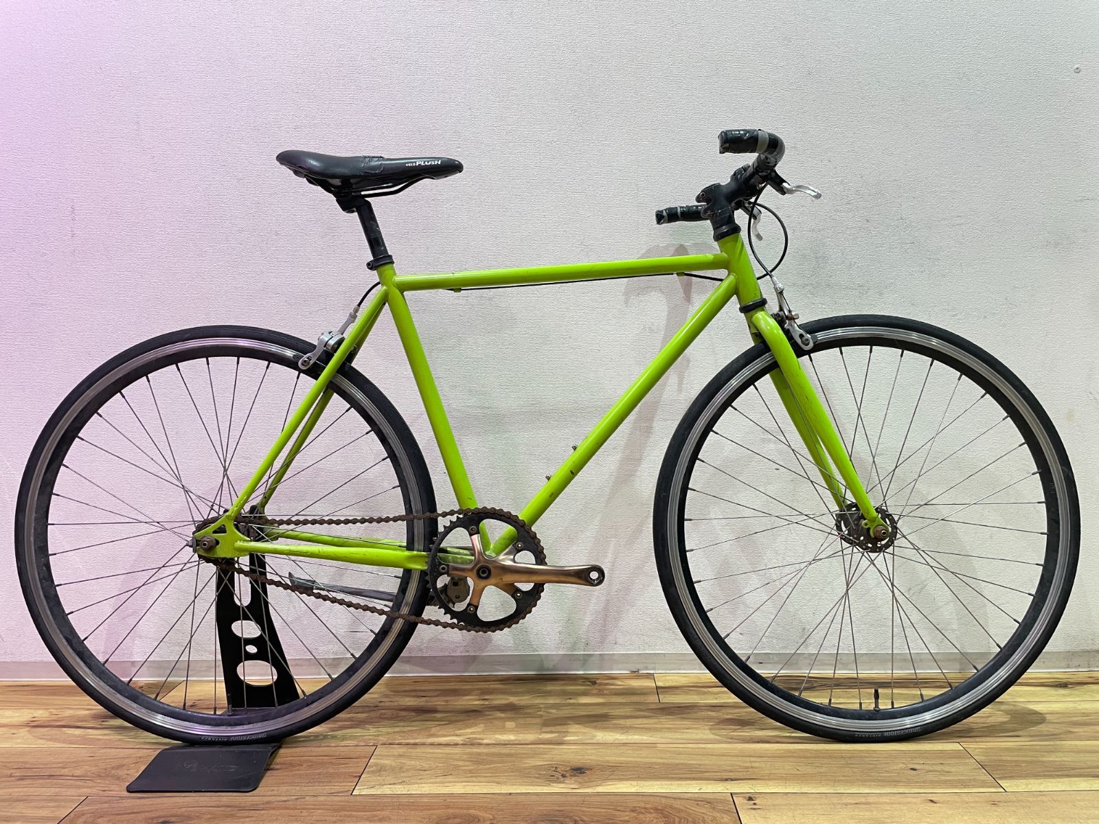 未整備品 メーカー不明 ピスト シングルスピード アルミ クロスバイク S 1386