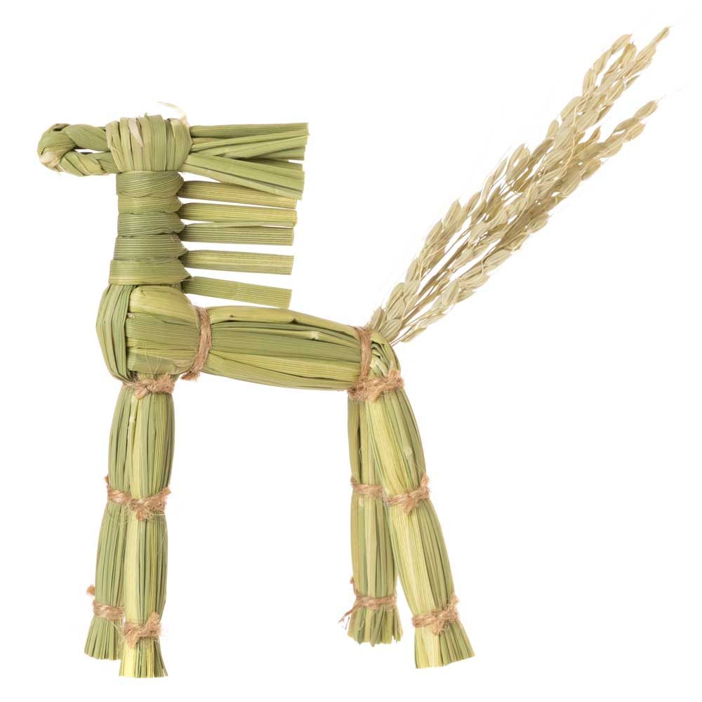 正月しめ飾り わらむ 干支 午／馬九行久（うまくいく） 国産わらの