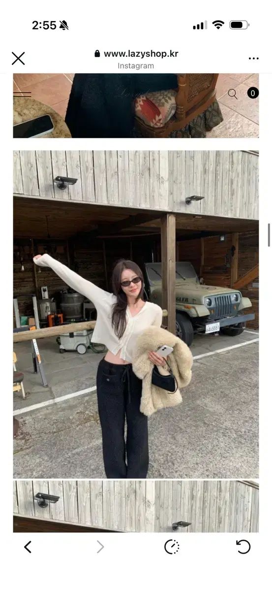 lazyshop ウール レイ イージー フーディカーディガン