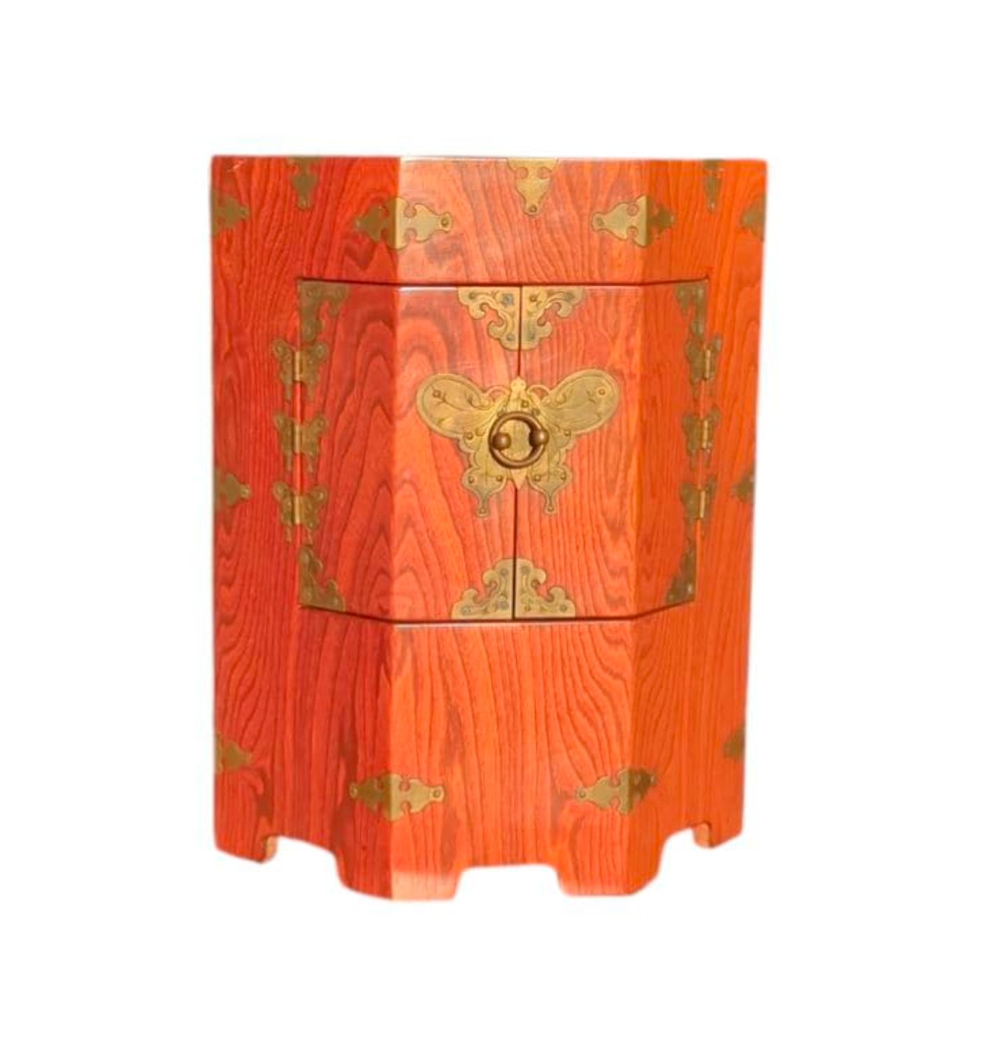 李朝家具　八角形 　帽子入れ　収納箱 李朝 李朝家具 八角箱 時代物 金具 収納箱 韓国美術 木 木工 木製 帽子