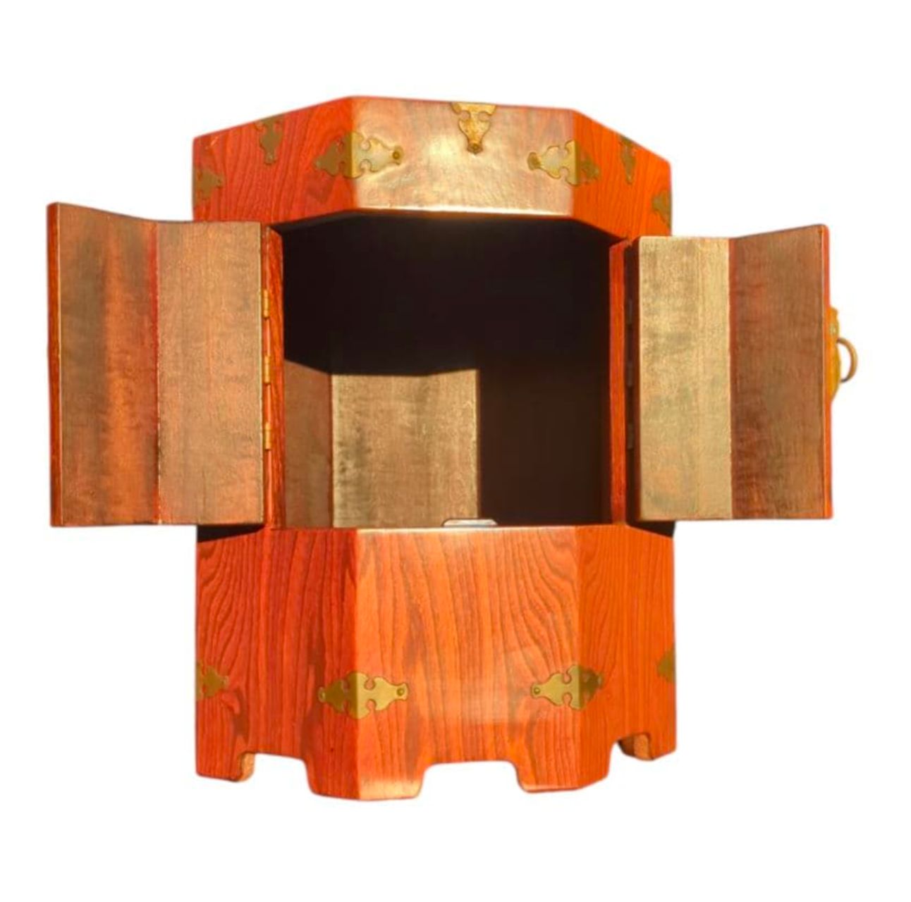 李朝 李朝家具 八角箱 時代物 金具 収納箱 韓国美術 木 木工 木製 帽子