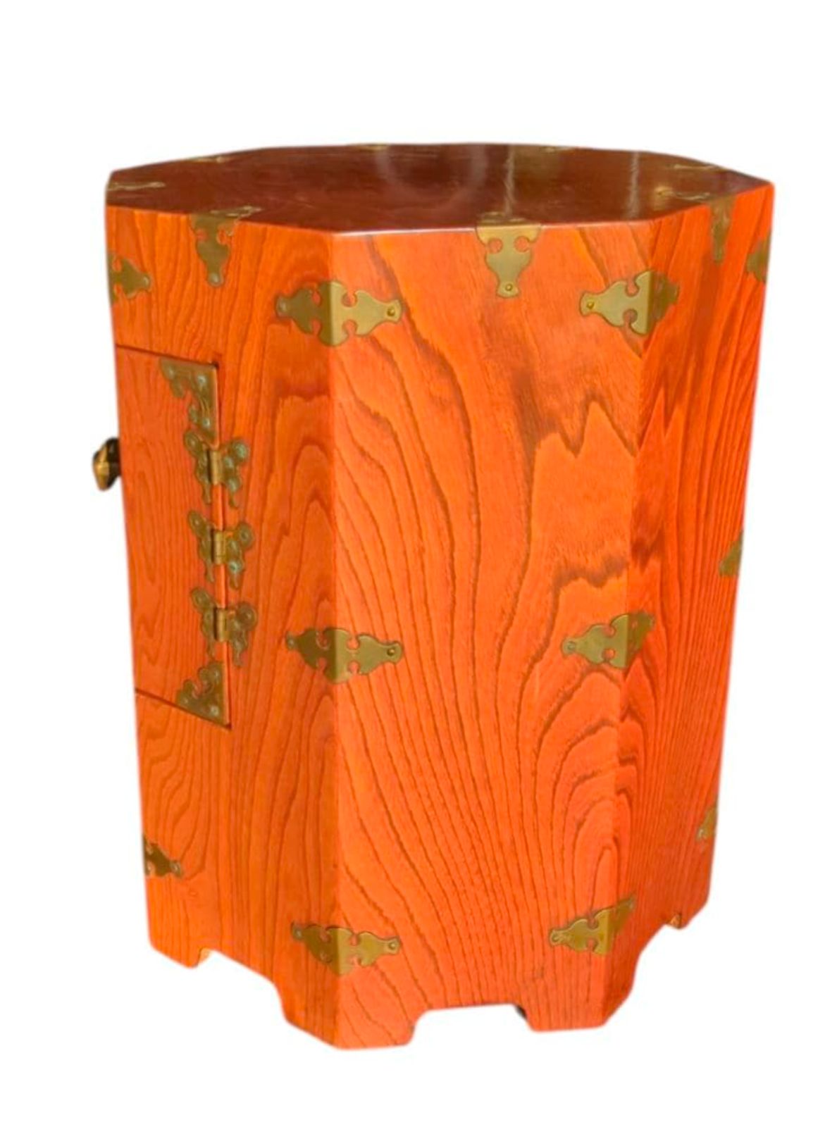 李朝 李朝家具 八角箱 時代物 金具 収納箱 韓国美術 木 木工 木製 帽子