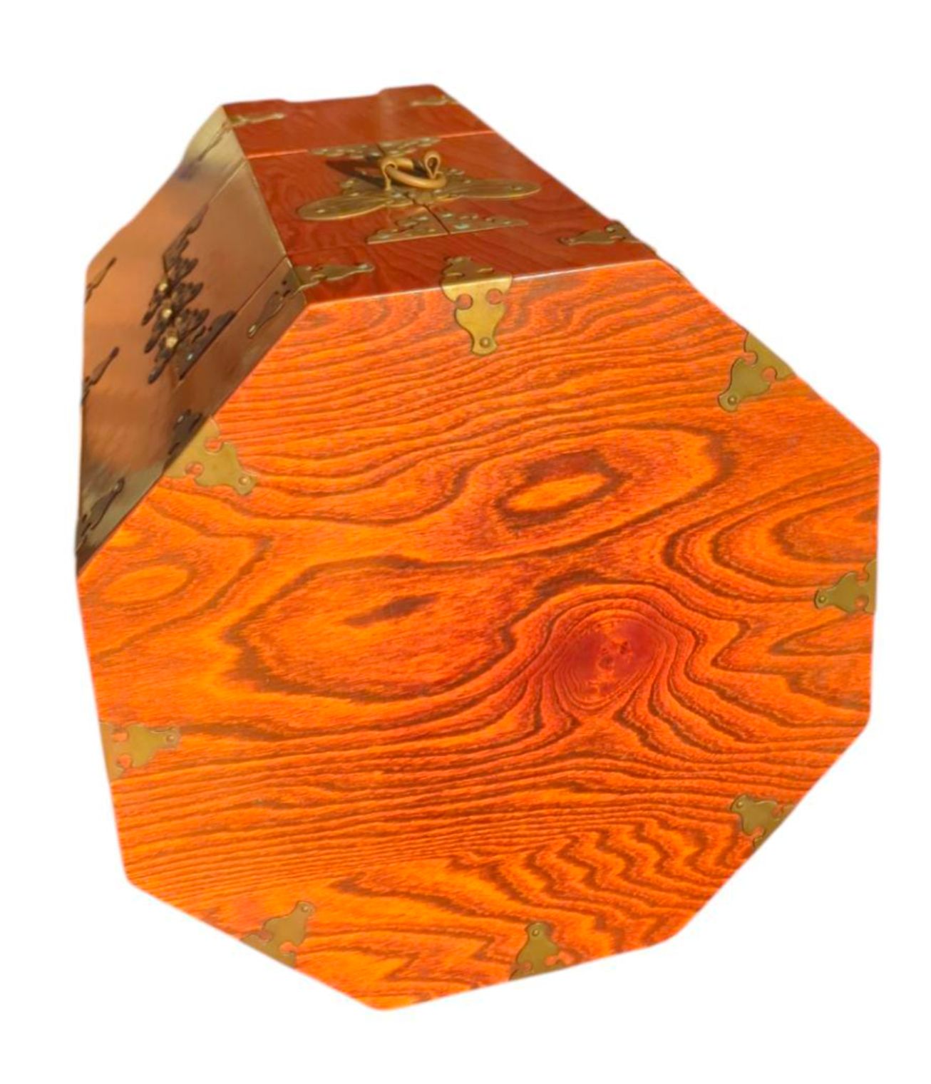 李朝 李朝家具 八角箱 時代物 金具 収納箱 韓国美術 木 木工 木製 帽子