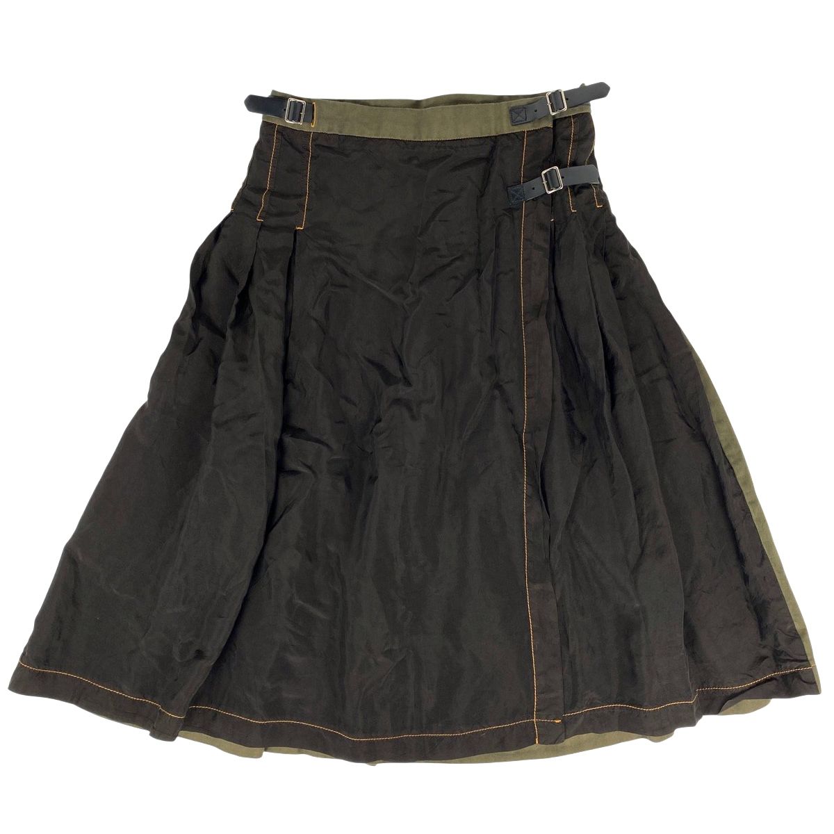 コムデギャルソン COMME des GARCONS トリコ ミモレスカート 巻きスカート tricot ボトムス スカート ブラウン グリーン レディース