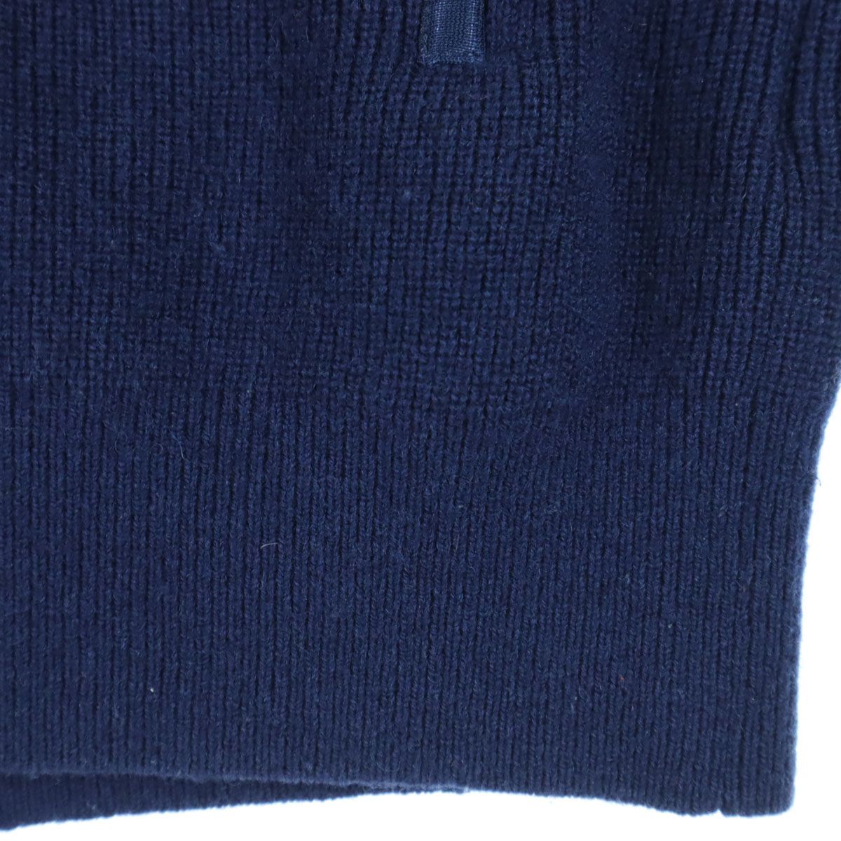 DESCENTE デサント ワンポイントロゴ 長袖 ジップ セーター L ブルー