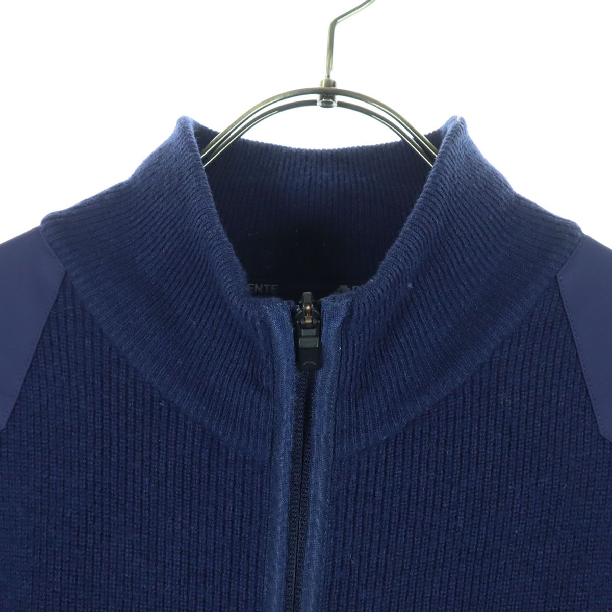 DESCENTE デサント ワンポイントロゴ 長袖 ジップ セーター L ブルー