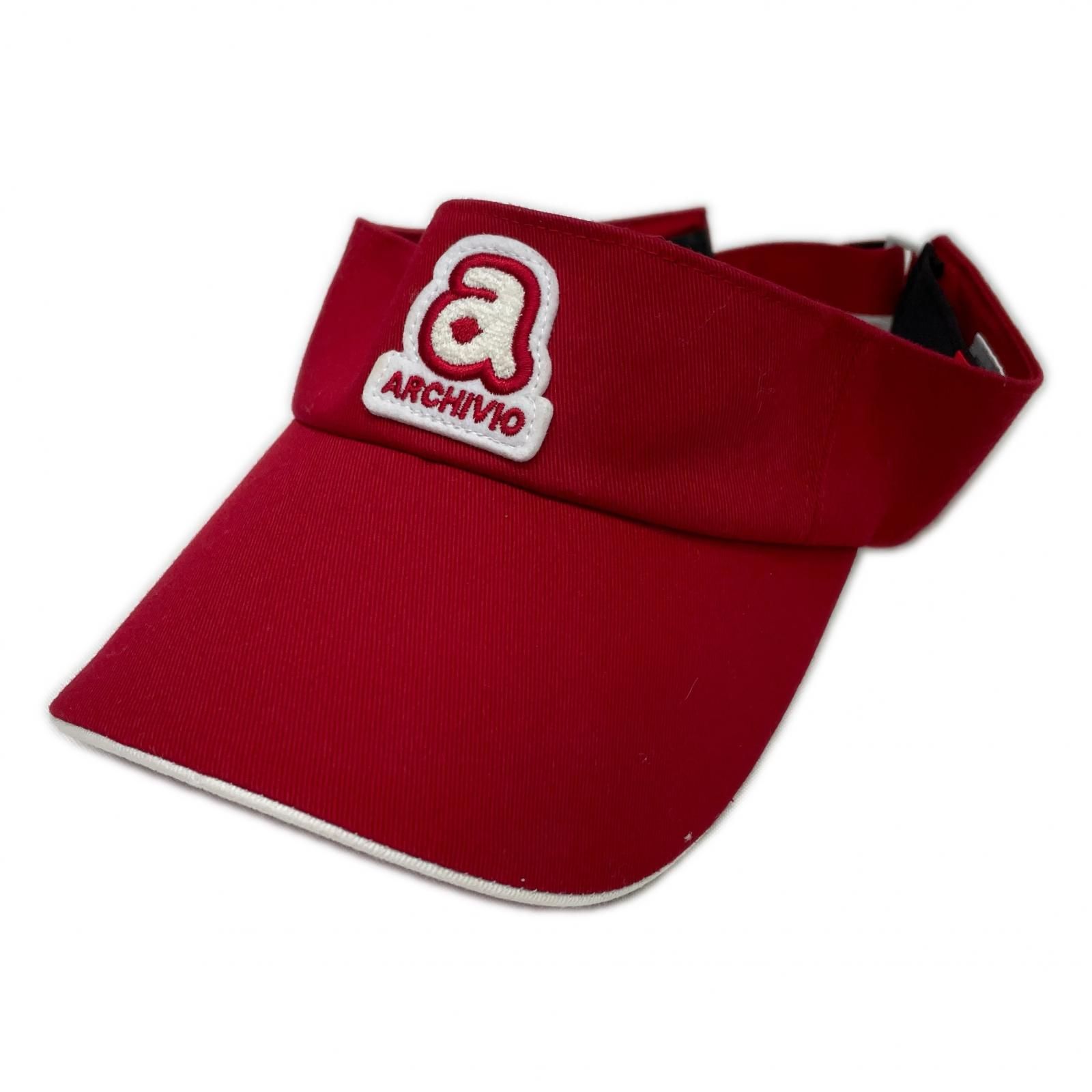 中古 アルチビオ archivio サンバイザー レッド 赤 ワッペンバイザー