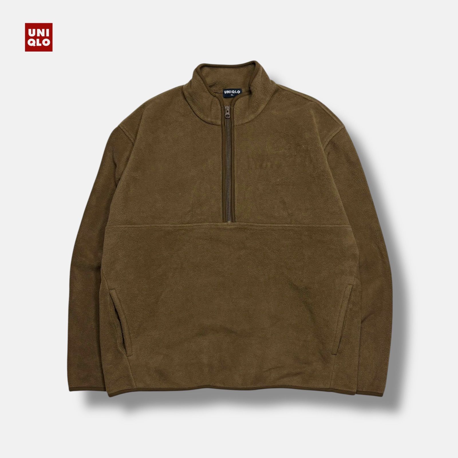 90s OLD UNIQLO ハーフジッププルオーバーフリース ブラウン XL - メルカリ