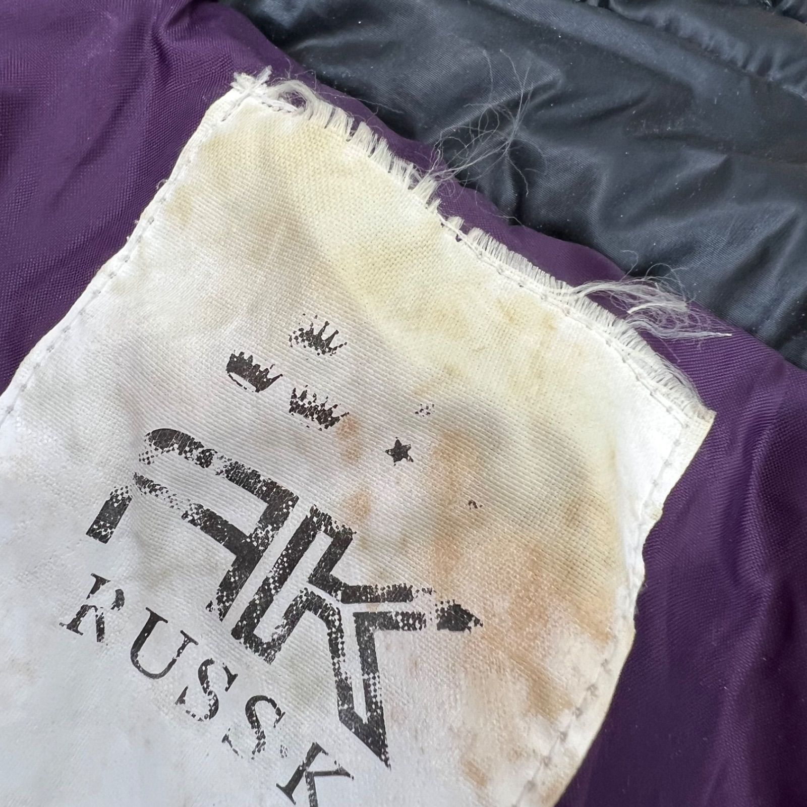 RUSS-K 00s y2k archive Fur shiny puff jacket M ラスケー 光沢 