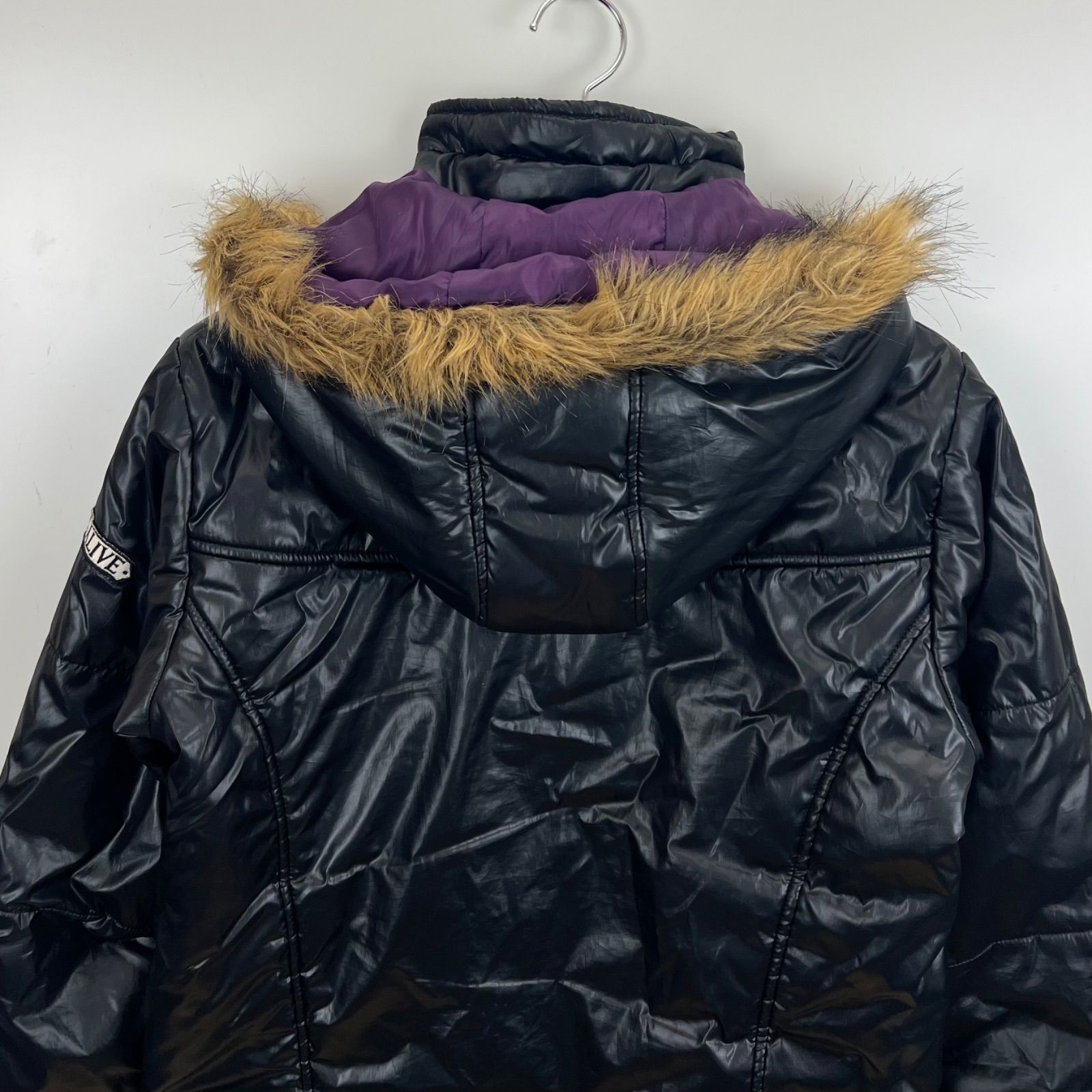 RUSS-K 00s y2k archive Fur shiny puff jacket M ラスケー 光沢 