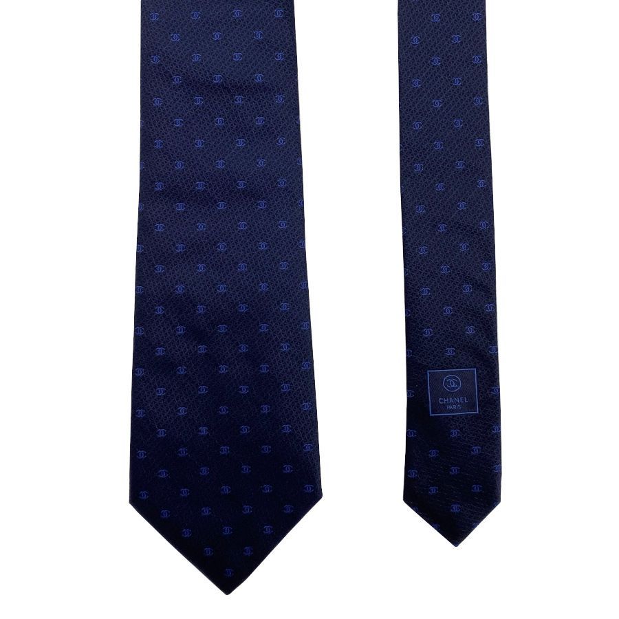 【新品】CHANELシャネル/ネクタイ/ブルー CHANEL ネクタイ シャネル CHANEL CHANELロゴ 10cm ブルー シルク