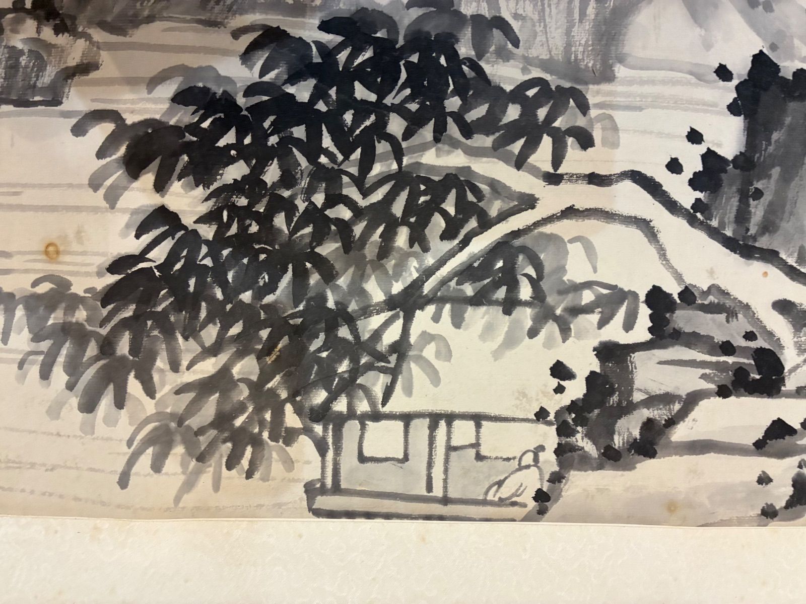 呉昌碩 『山水清音図』 墨彩山水 横幅 中国画 落款印あり - メルカリ