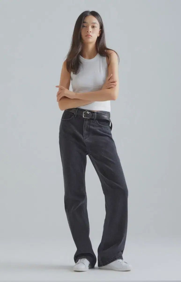 フレンジックサービス ストレート デニム パンツ ブラック L