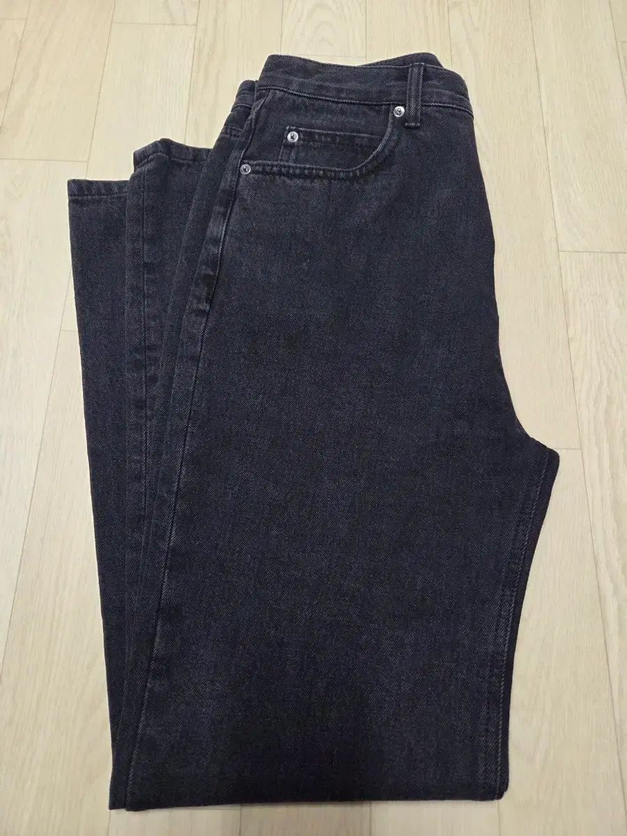 フレンジックサービス ストレート デニム パンツ ブラック L