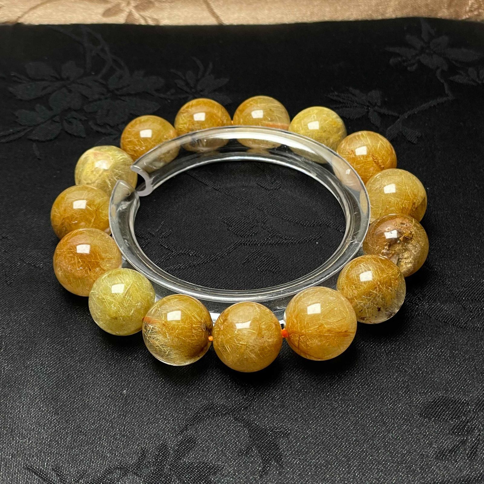 天然石☆【45Aビーナスルチルクォーツ】☆ブレスレット 天然石A 金運