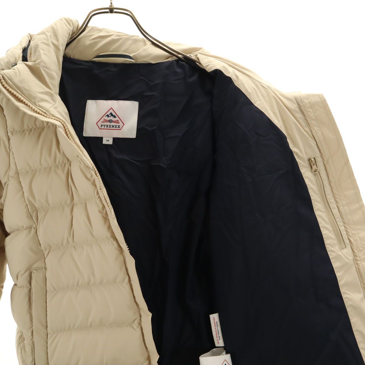 Pyrenex ピレネックス ダウンジャケット 36 ベージュ レディース 古着 
