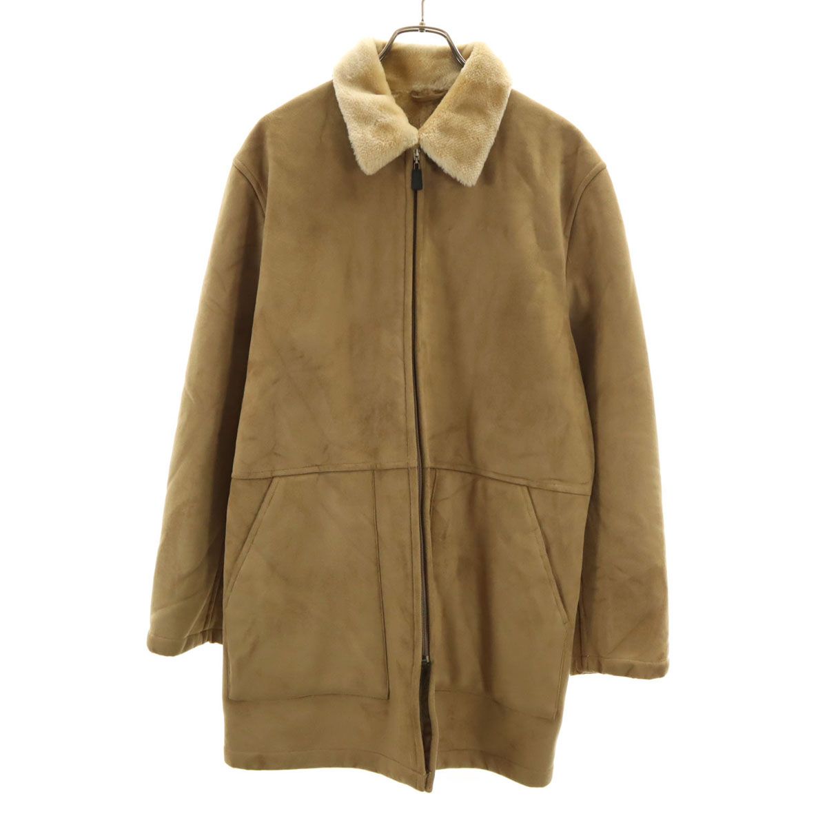 HIROKO KOSHINO ヒロココシノ フェイク ムートンコート L ベージュ