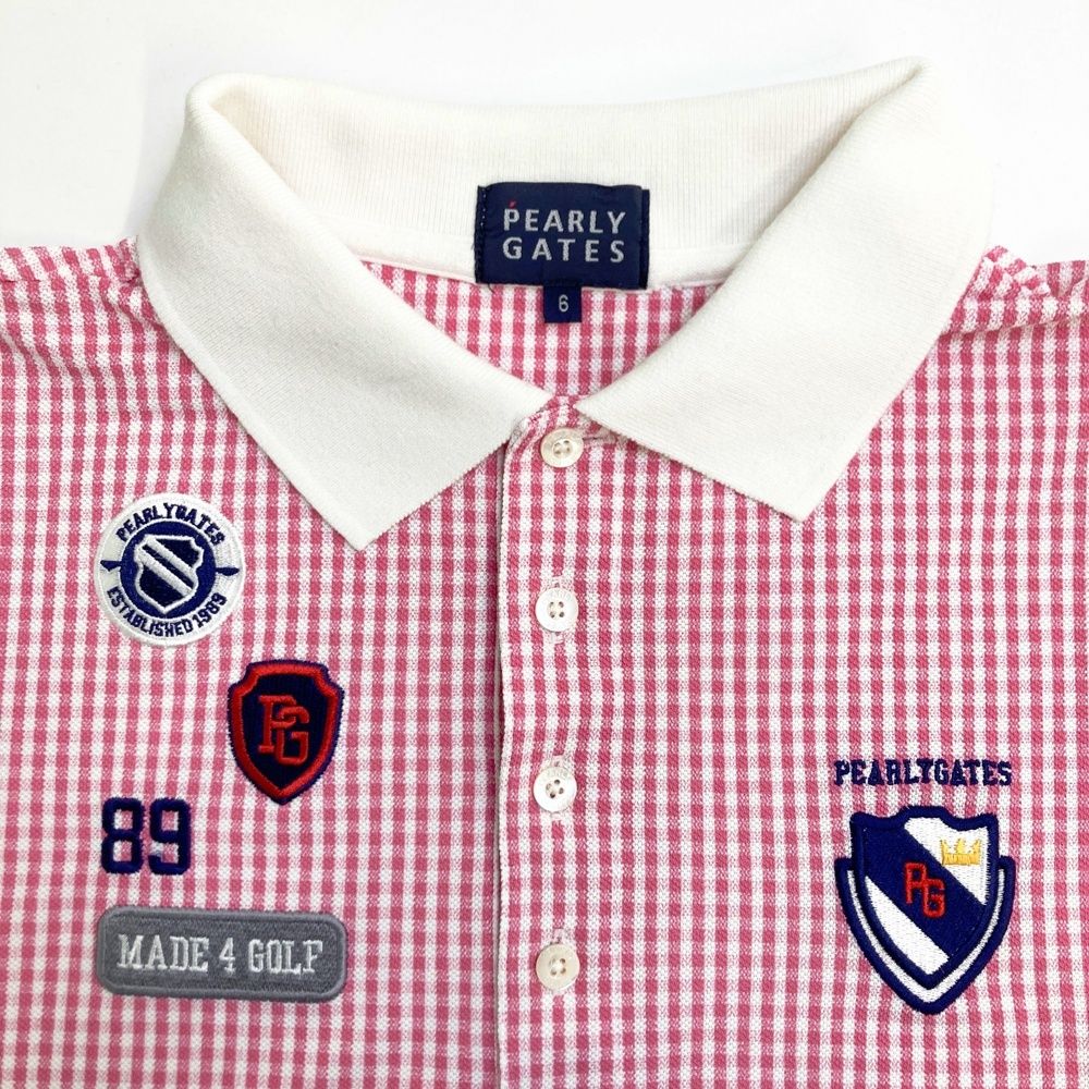 サイズ：6 PEARLY GATES パーリーゲイツ 半袖ポロシャツ チェック柄