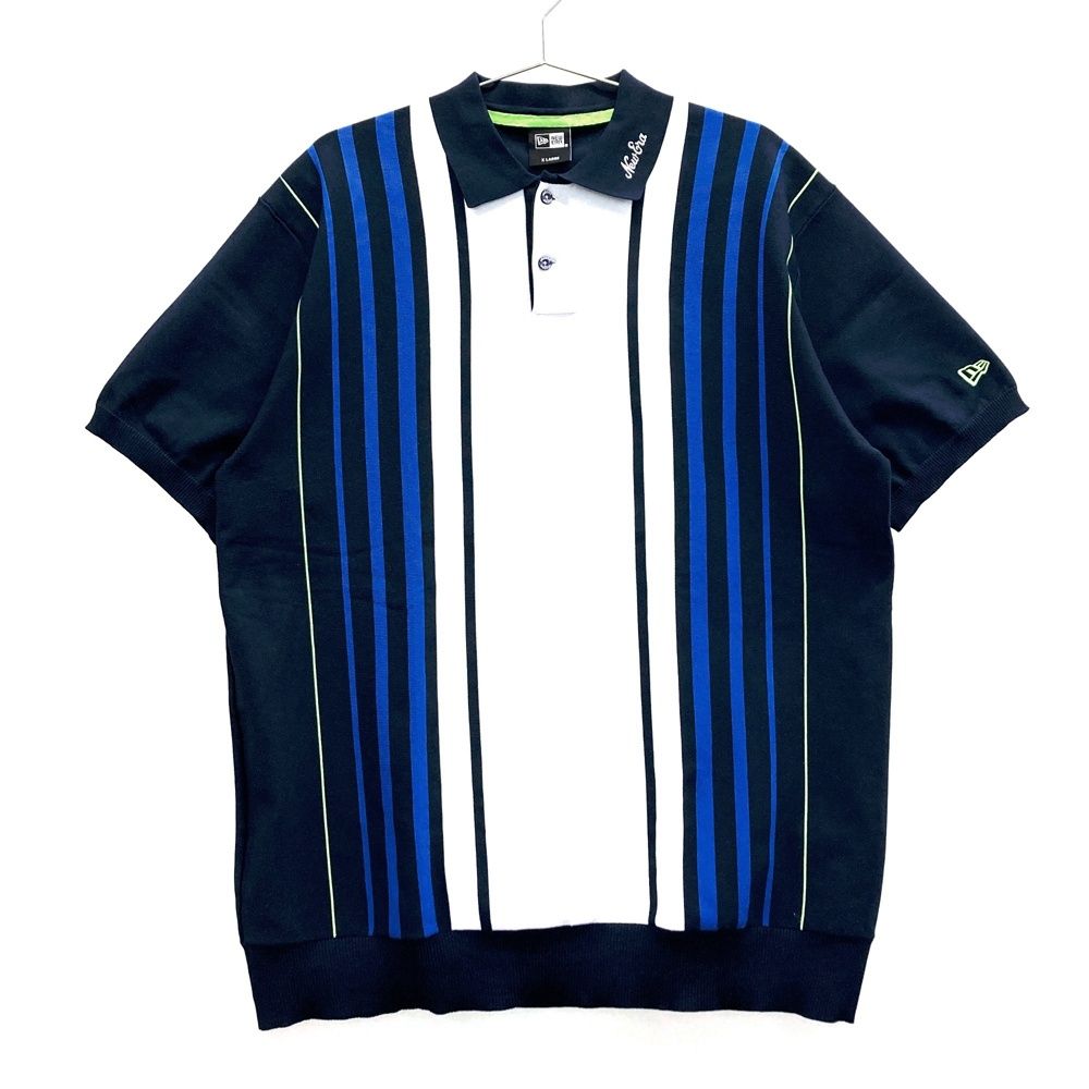 サイズ：XL NEW ERA ニューエラ 半袖ポロシャツ ネイビー系