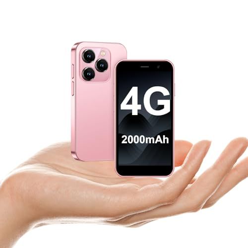 4 G ミニスマートフォン 3 0 インチ HD スクリーン デュアルナノ SIM カード対応 2000 mAh アンロックド キッズフォン ポケットサイズの学生用フォン タッチスクリーンの小型スマートフォン ピンク mm