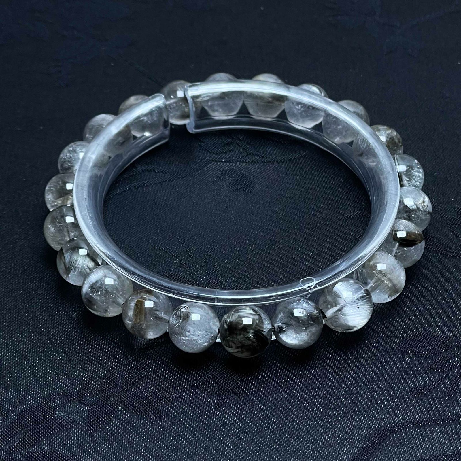 天然石 85 Aブラックプラチナクォーツ ブレスレット 8.8-9.4 mm ZB 9969