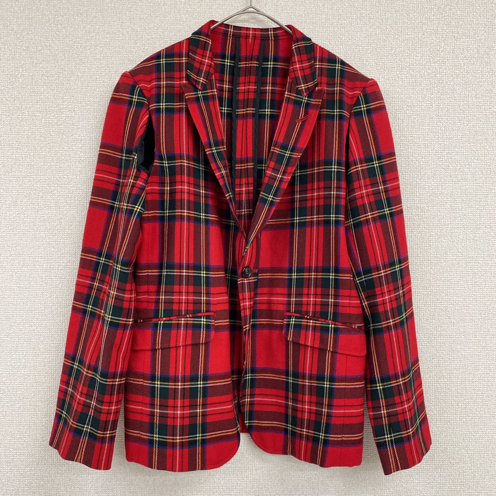 極美品 97SS⭐️コムデギャルソン テーラードジャケット 花柄レース レッド COMME des GARCONS コムデギャルソン テーラードジャケット