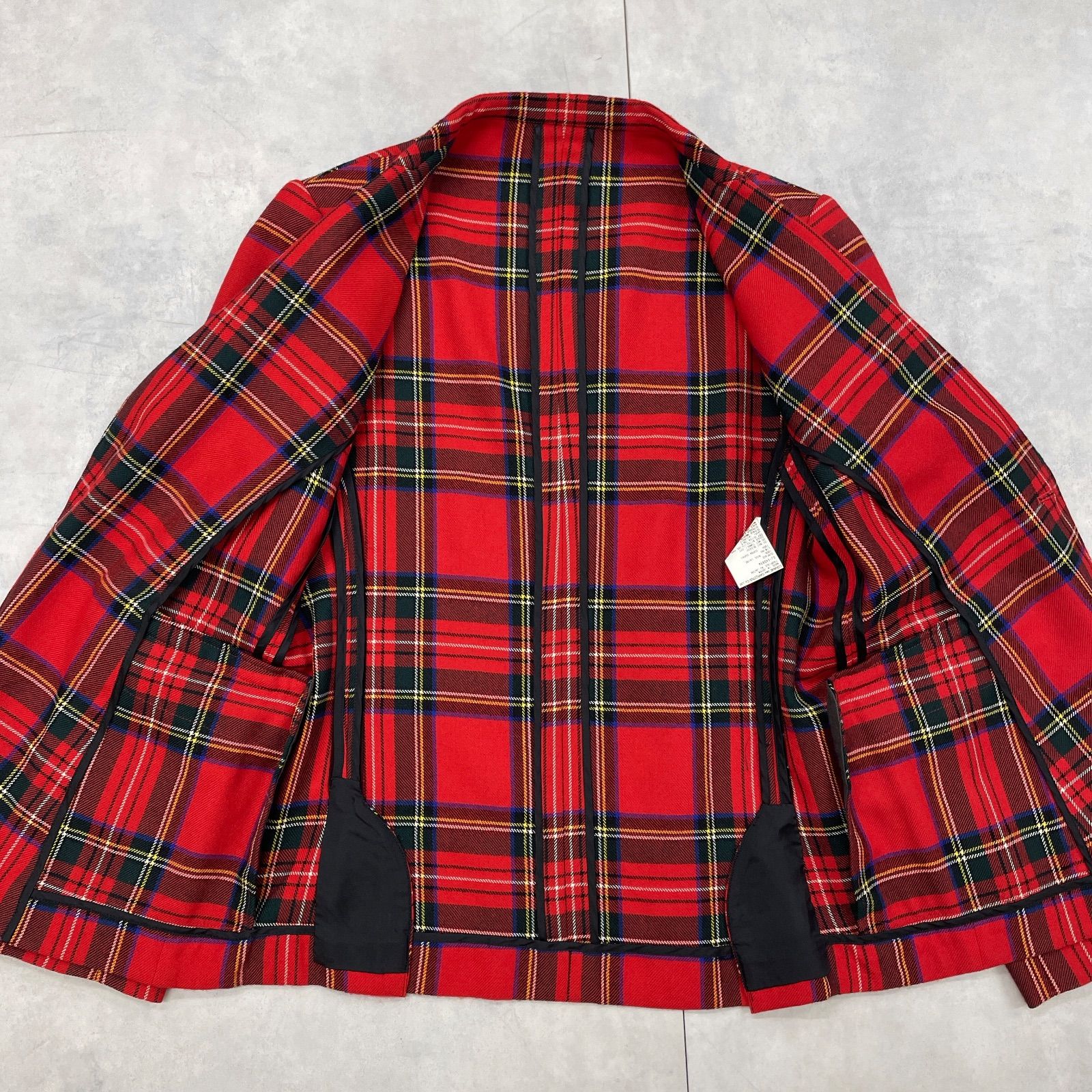タータン チェック 赤ジャケット COMME des GARCONS コムデギャルソン