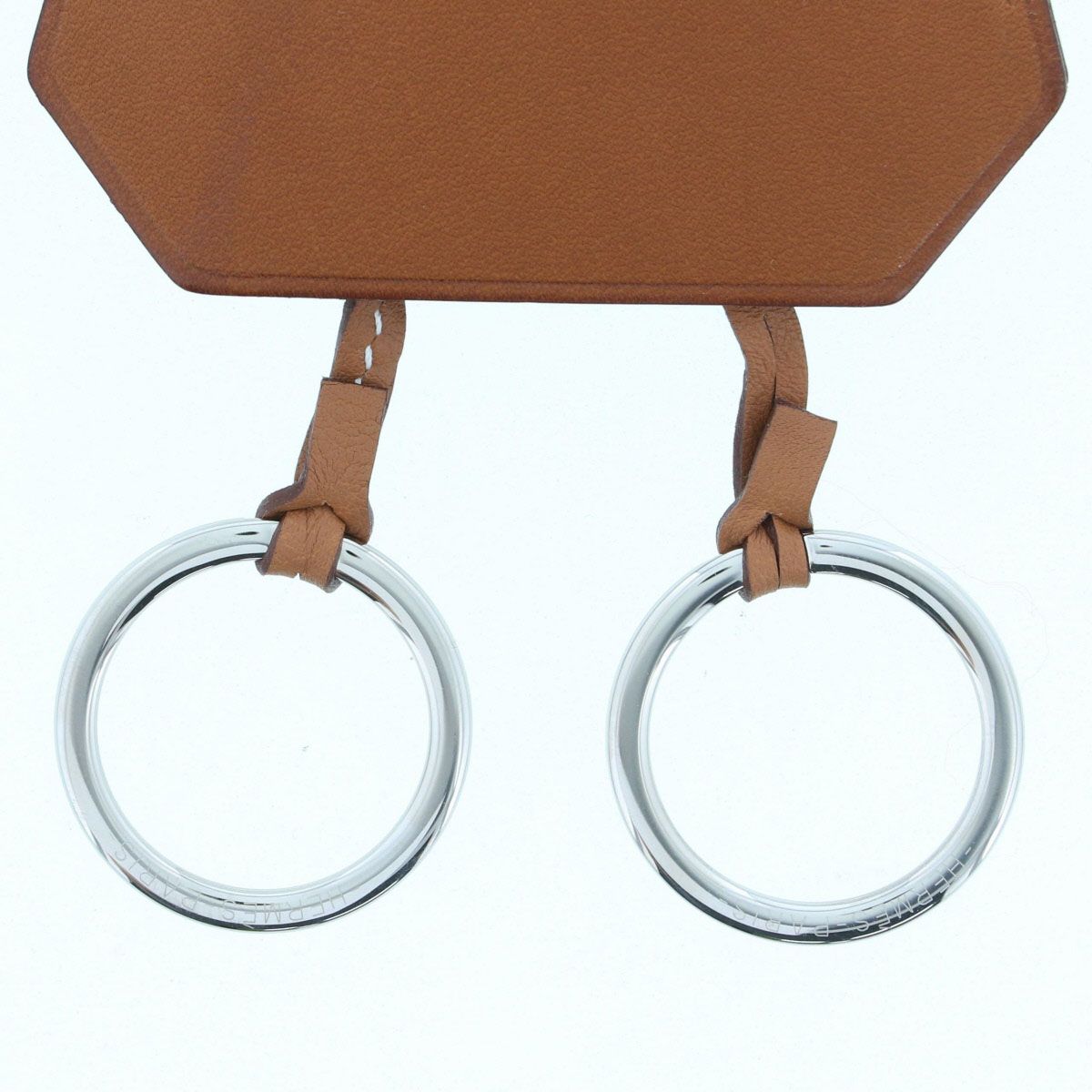  HERMES エルメス キーリングクロシェット ネックレス メンズ レザー ブラウン D刻印 ネックレス アクセサリー