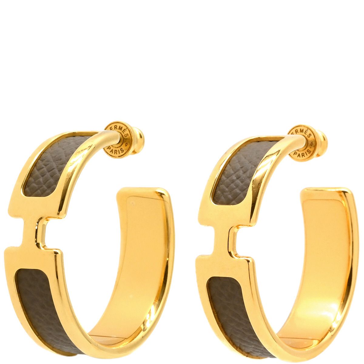 エルメス HERMES ピアス オランプ ヴォーエプソン GP エトゥープX