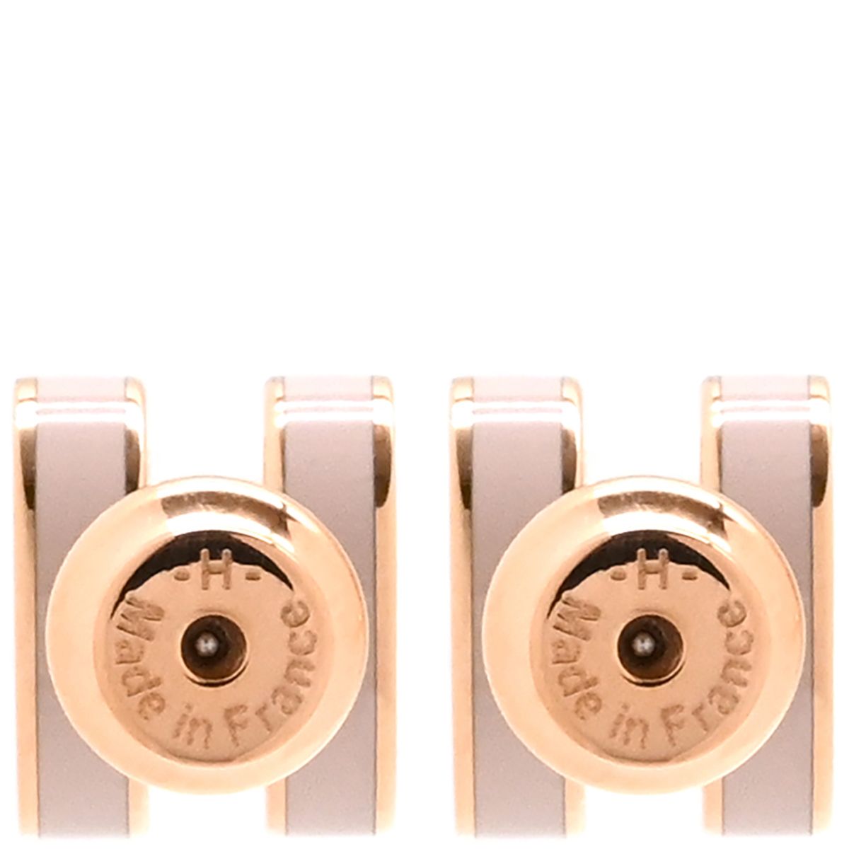 HERMESローズゴールド H型 ピアス HERMESローズゴールド H型 ピアス HERMESローズゴールド H型 ピアス