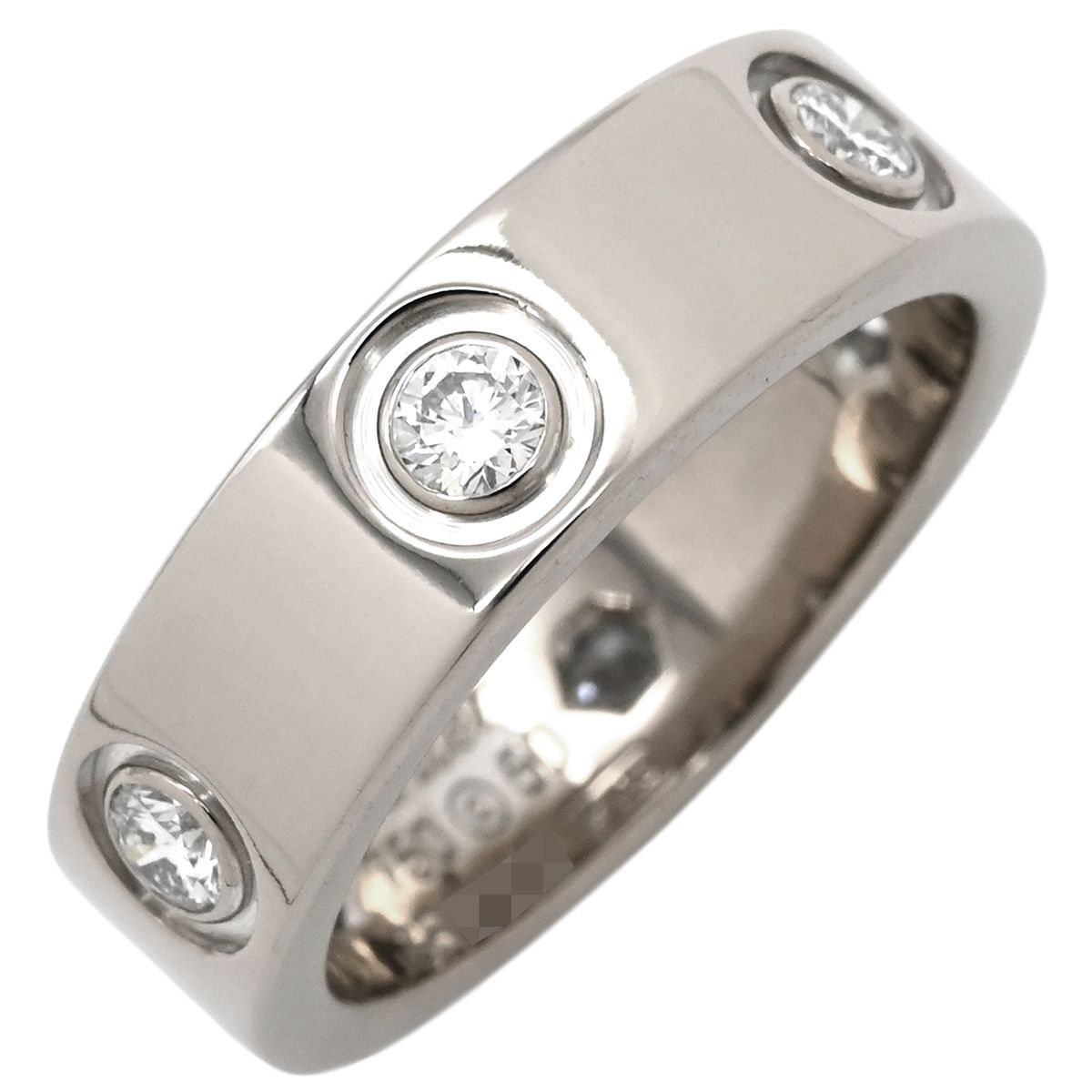 カルティエ　ラブリング　50 au750 カルティエ Cartier リング 指輪 ラブリング フルダイヤ ホワイト