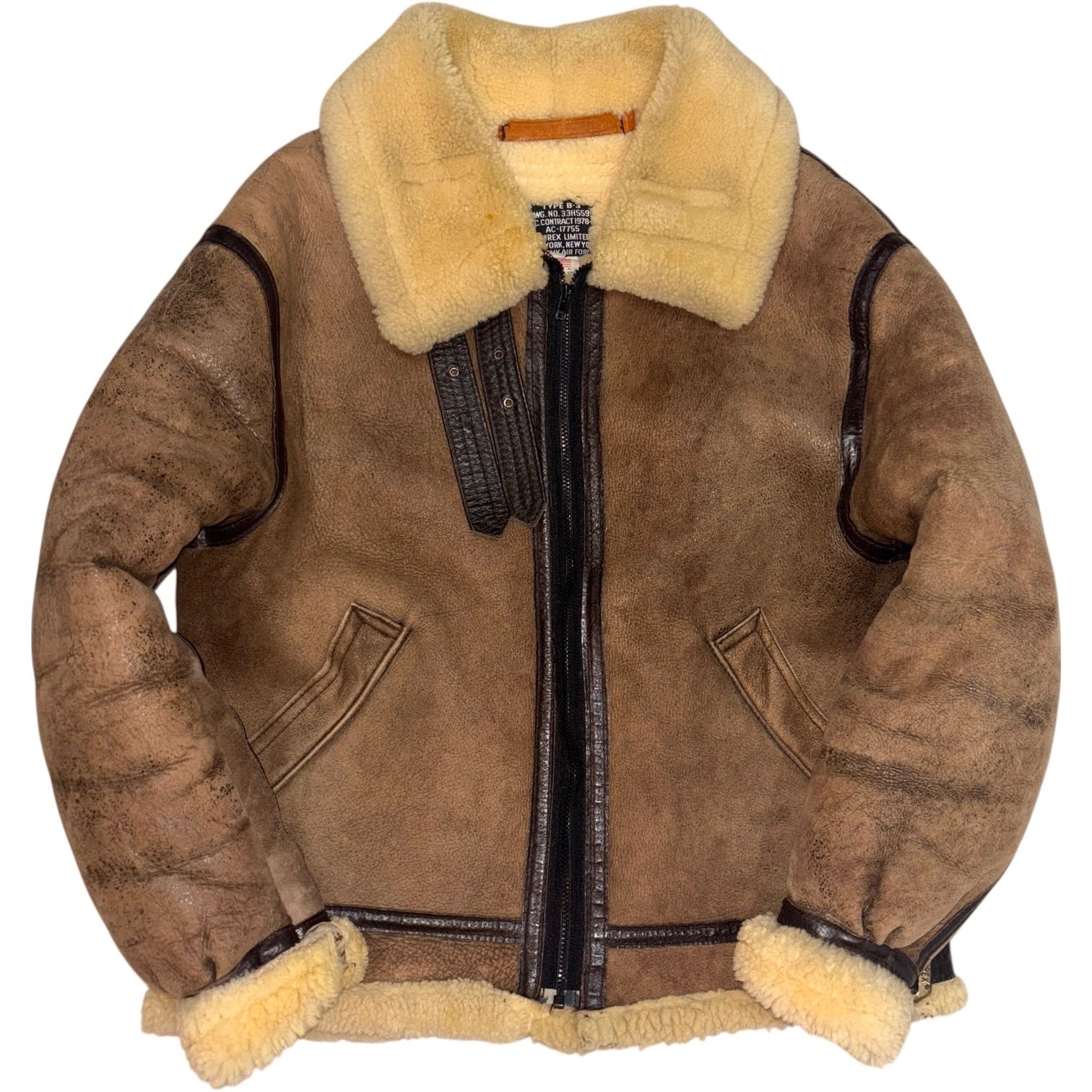90s USA製 AVIREX B-3 Flight JKT 40 BROWN アヴィレックス ブラウン 
