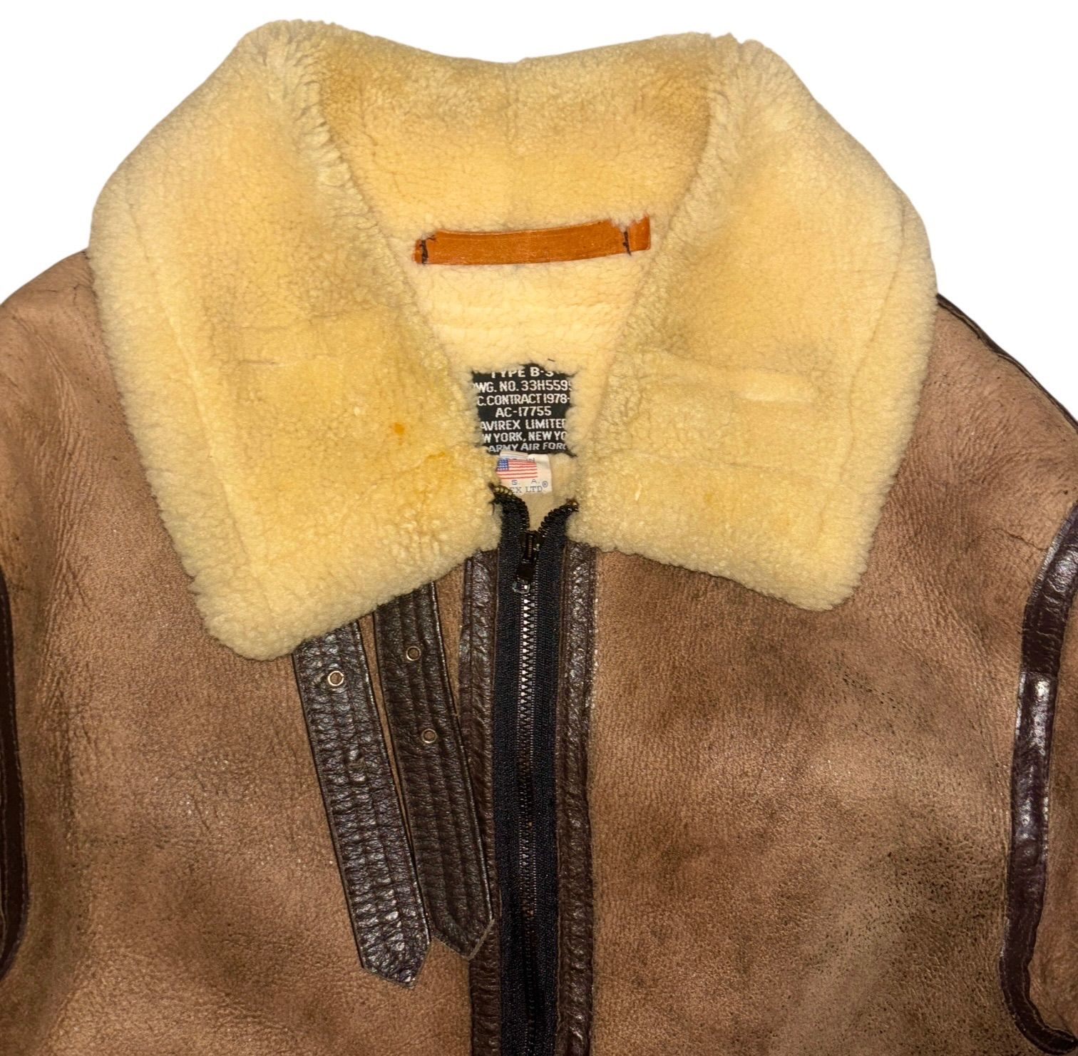 90s USA製 AVIREX B-3 Flight JKT 40 BROWN アヴィレックス ブラウン 
