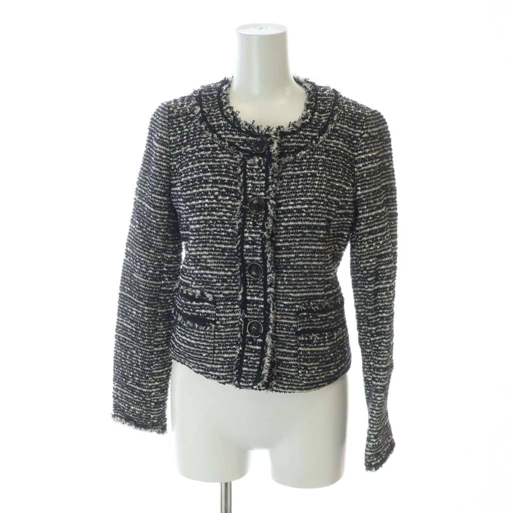 ロートレアモン LAUTREAMONT ツイードジャケット ノーカラー ショート