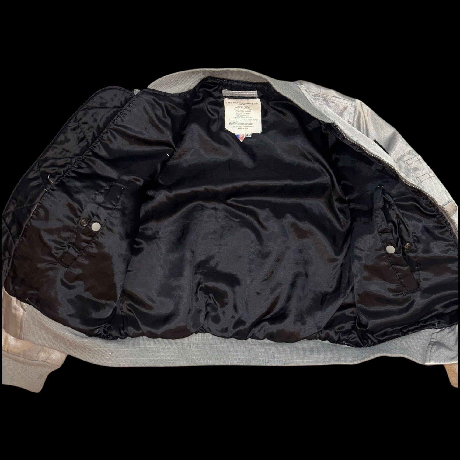 USA製 SPIEWAK TITAN CLOTH MA-1 Flight JKT 38 シルバー スピワック