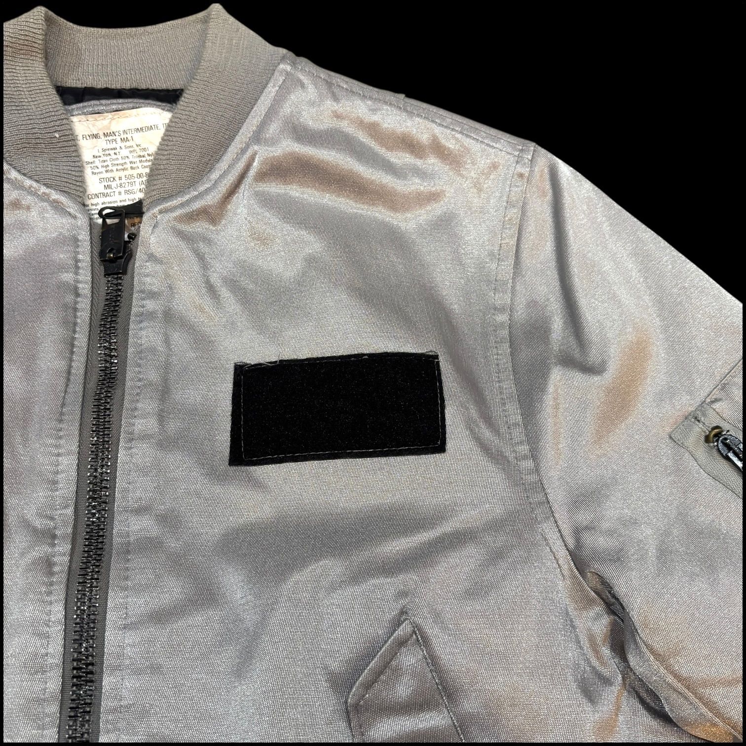 USA製 SPIEWAK TITAN CLOTH MA-1 Flight JKT 38 シルバー スピワック