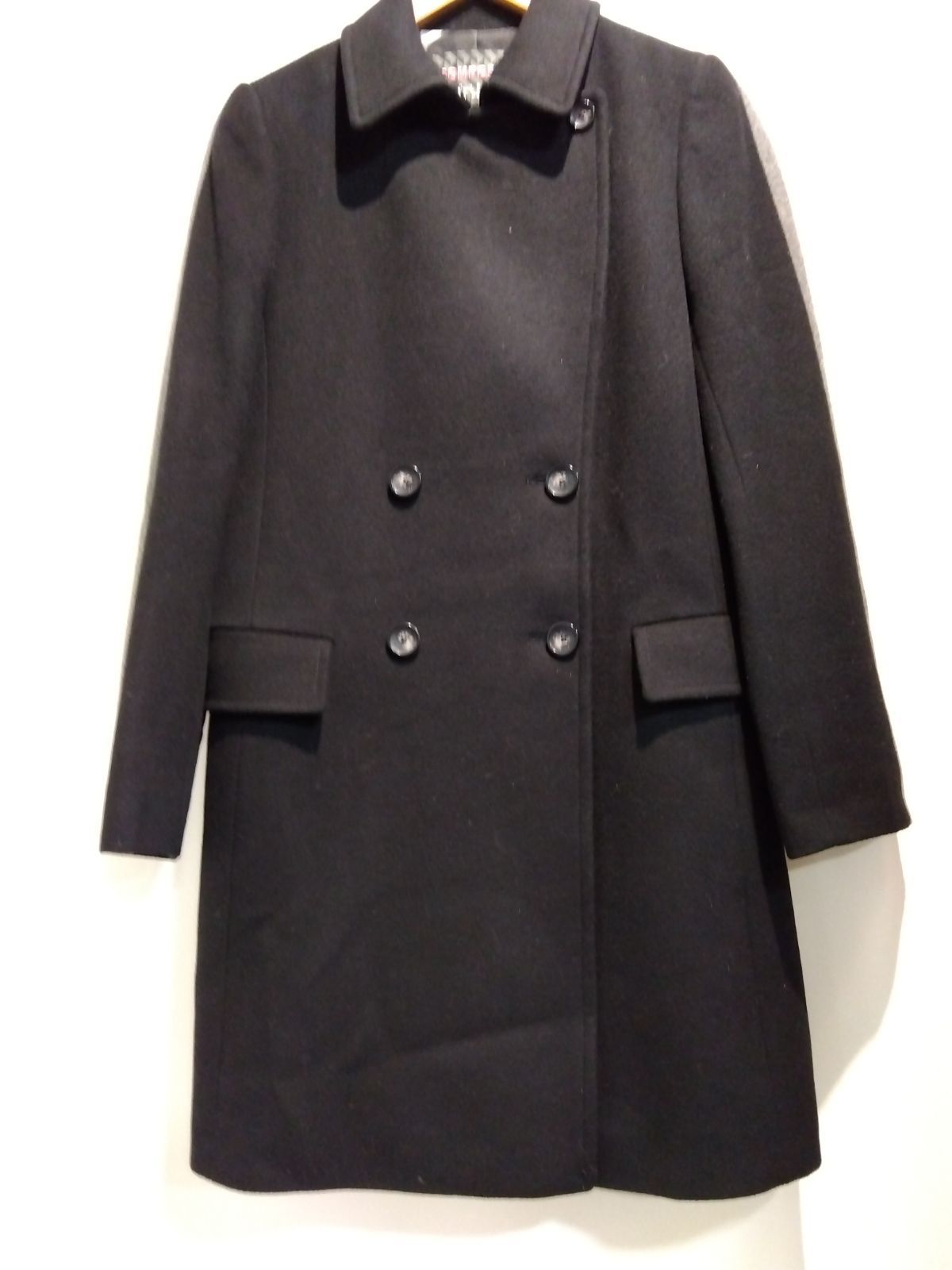 M 19 ポールスミスブラック コート カシミヤ混 スタイリッシュ