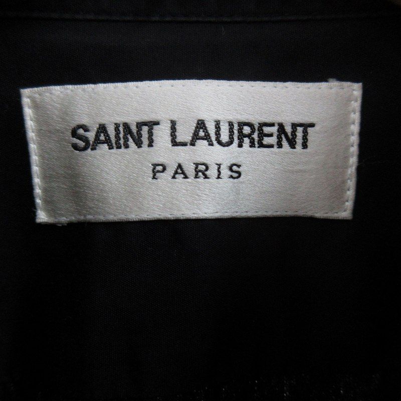 【中古】サンローラン パリ SAINT LAURENT PARIS ドレス シャツ 長袖 比翼 564269 Y217W ブラック 黒 36/14 コットン サンローラン パリ SAINT LAURENT PARIS ドレス シャツ 長袖 比翼
