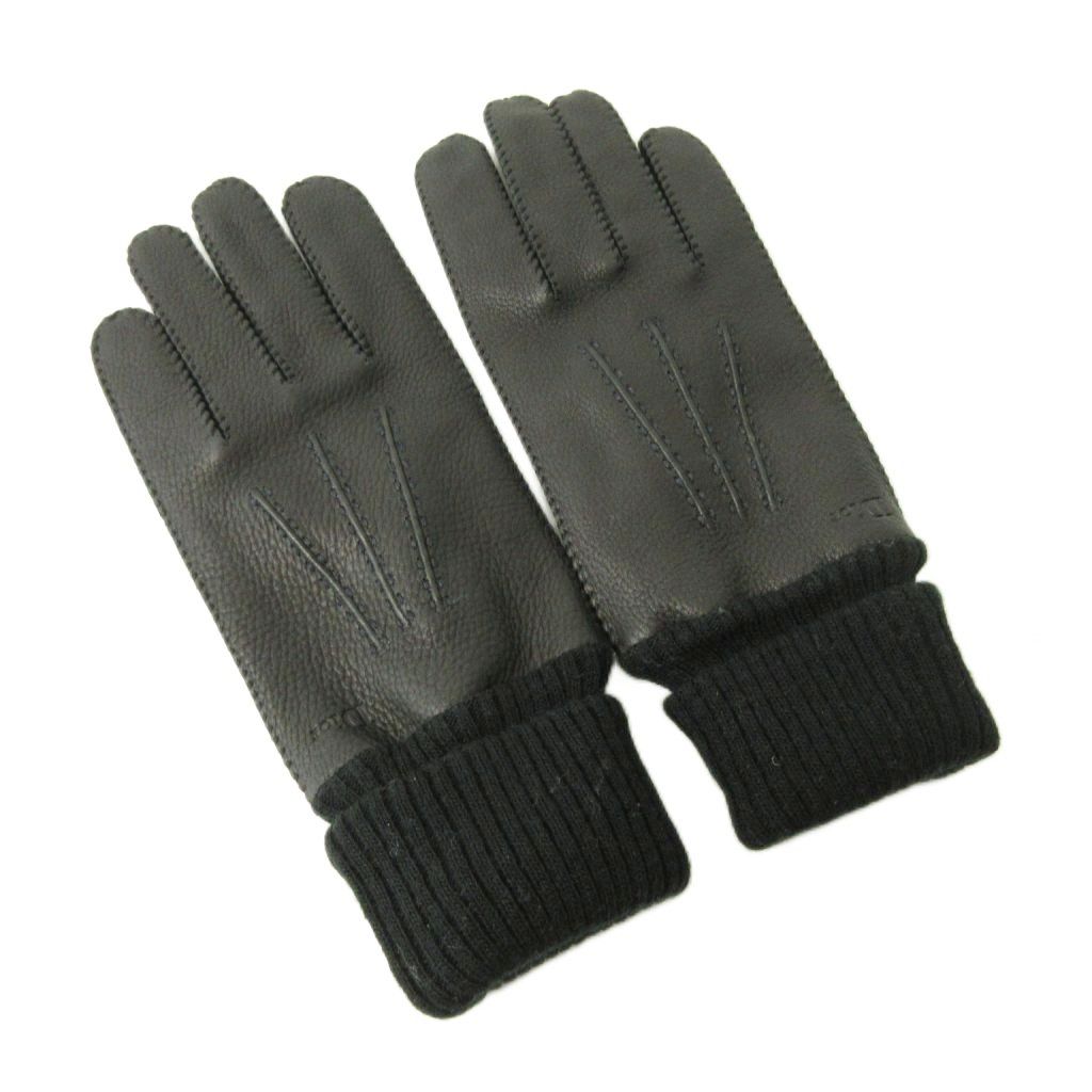 ディオール Dior 手袋 レザー グローブ 黒 ブラック