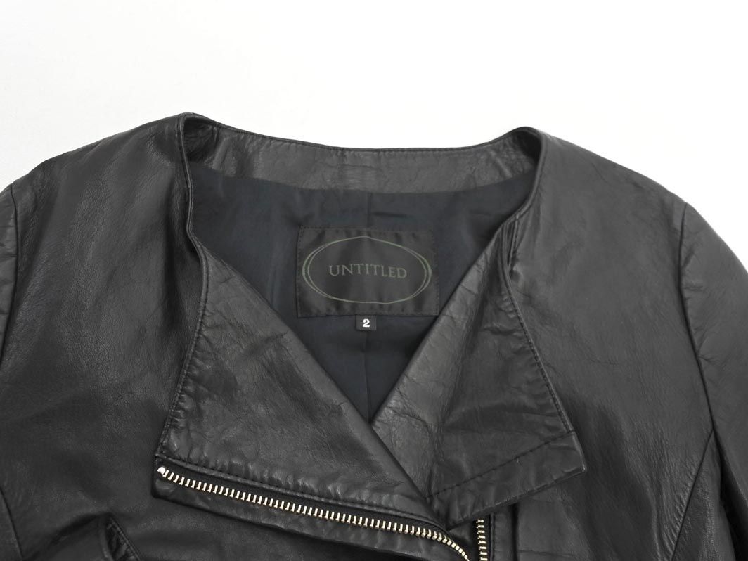 UNTITLED アンタイトル ラムレザー ライダース ジャケット size2/黒