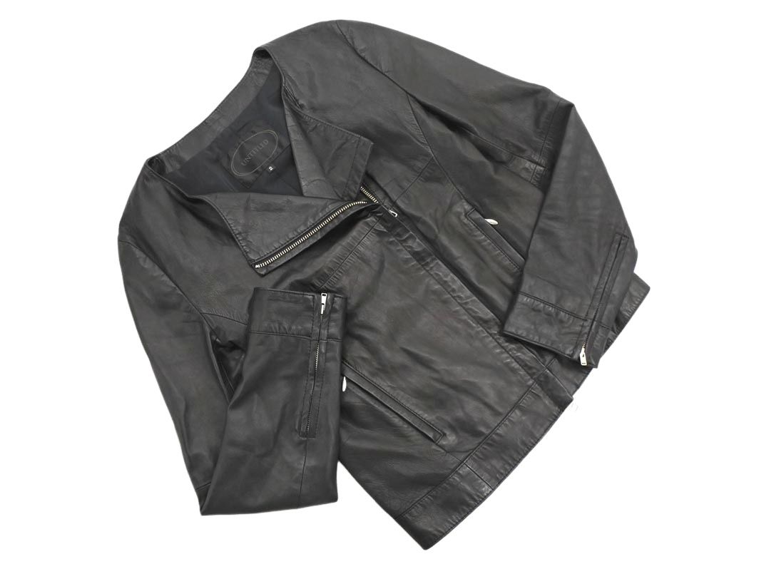 UNTITLED アンタイトル ラムレザー ライダース ジャケット size2/黒