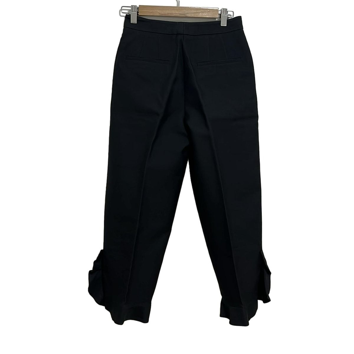 ジルサンダー パンツ サイズ32 XS レディース 黒 フルレングス フリル