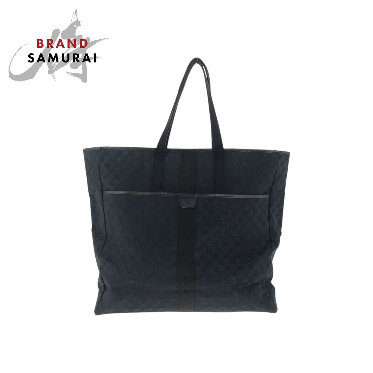 美品 GUCCI グッチ ブラック 黒 シルバー金具 GGキャンバス/レザー 90480 トートバッグ ショルダーバッグ ボストンバッグ メンズ 504605【中古】
