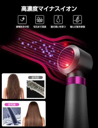 3段階冷熱風量調節 くるくるドライヤー